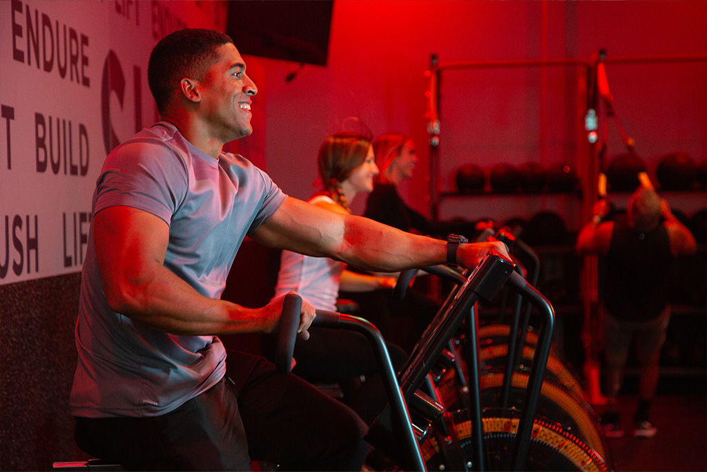 A Group of people doing a Vasa Studio Red workout together