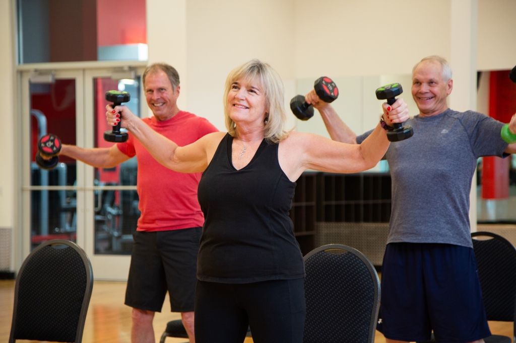 Seniors doing a low impact workout at a VASA Studio Gym