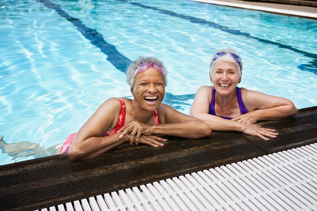 To elderly ladies swimming while traveling, 10 Must-Have Exercise Essentials For Travel