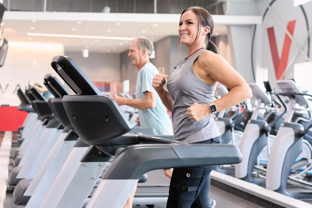 Female athlete on a treadmill at VASA Fitness